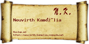 Neuvirth Kamélia névjegykártya